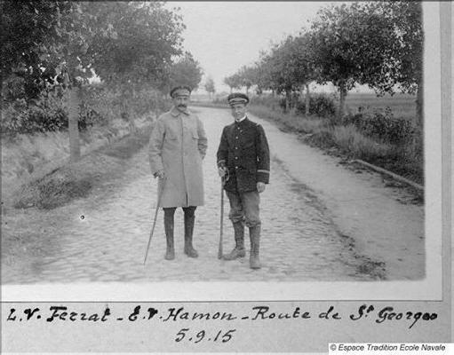 Photo : Le 17 octobre 1914 commence la bataille de Dixmude. Dans 126 jours, cela fera 100 ans ... Depuis le 15 avril 2014, une photo par jour vous est proposée, extraite de l'album personnel de l'amiral Ronarc'h ! dont certaines inédites !!  En savoir plus sur le LV Ferrat http://ecole.nav.traditions.free.fr/officiers_ferrat_paul.htm